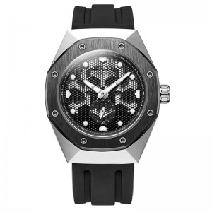 Baogela Schelet Quartz ceasuri pentru bărbați Sport Sport Armată Militară Prelătură de mână luminoasă Silicon Impermeabil Man1901 Black White