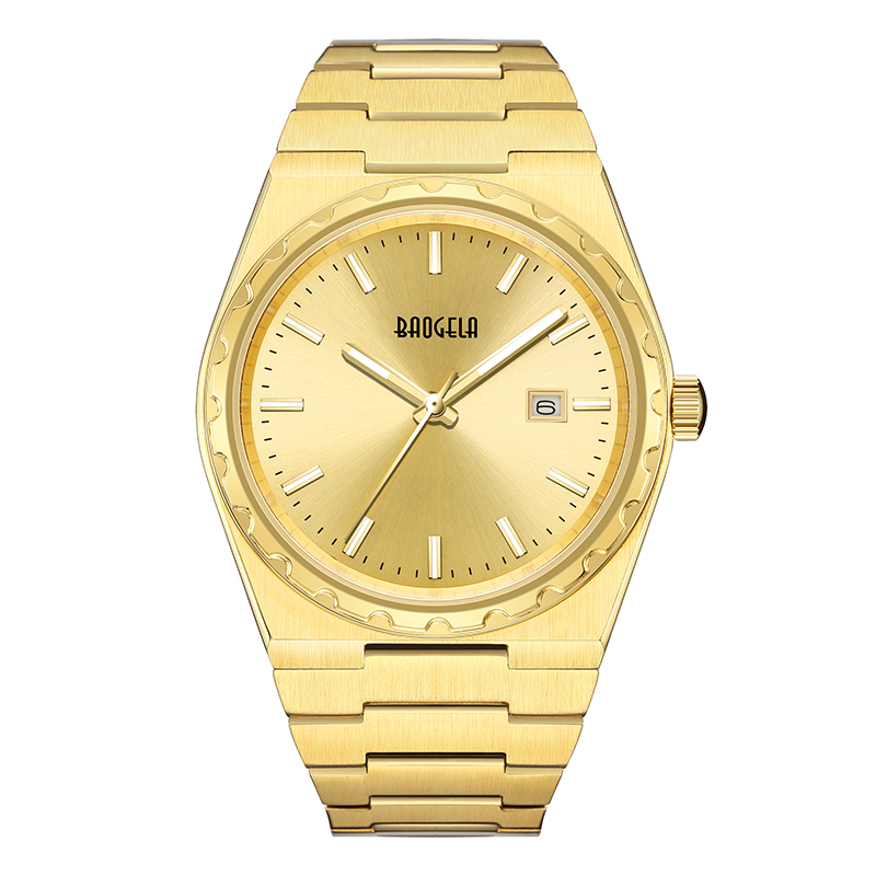 BAOGELA 40mm Brand All Gold Oțel inoxidabil Men \\\\ Wristwatch Busies